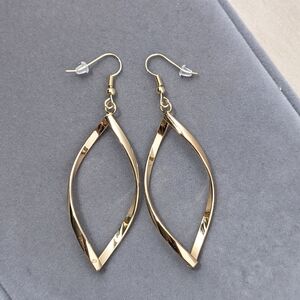 Gold Twisted Drop Earrings